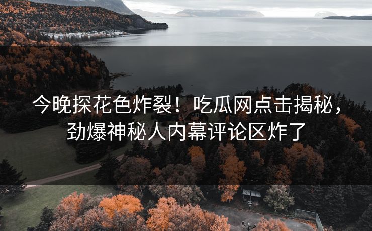 今晚探花色炸裂！吃瓜网点击揭秘，劲爆神秘人内幕评论区炸了  第1张