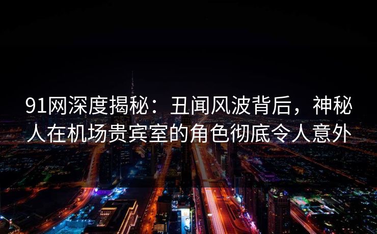 91网深度揭秘：丑闻风波背后，神秘人在机场贵宾室的角色彻底令人意外  第1张