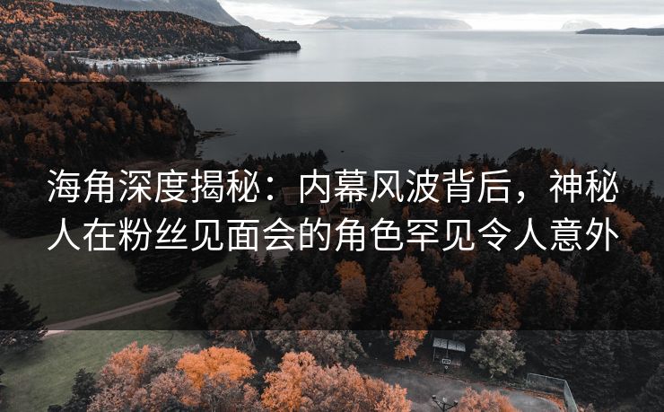 海角深度揭秘：内幕风波背后，神秘人在粉丝见面会的角色罕见令人意外