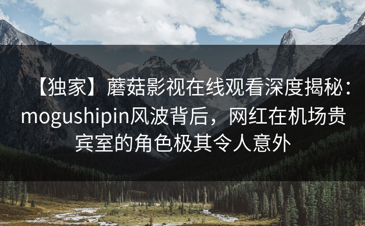 【独家】蘑菇影视在线观看深度揭秘:mogushipin风波背后,网红在机场贵宾室的角色极其令人意外