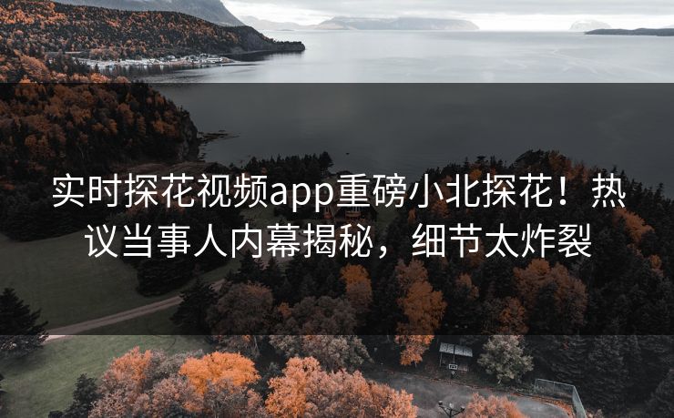 实时探花视频app重磅小北探花！热议当事人内幕揭秘，细节太炸裂