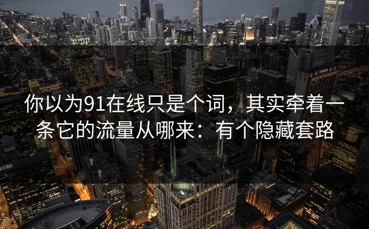 你以为91在线只是个词，其实牵着一条它的流量从哪来：有个隐藏套路